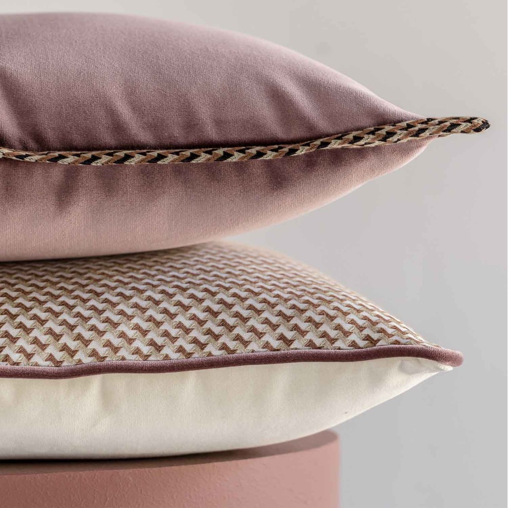 Luxurious cushion square Carrè in multicolor/pattern fabric