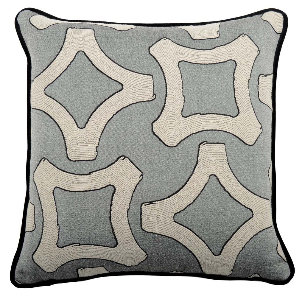 Luxurious cushion square Carrè in multicolor/pattern fabric