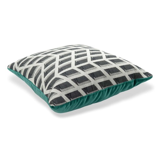 Luxurious cushion square Carrè in multicolor/pattern fabric
