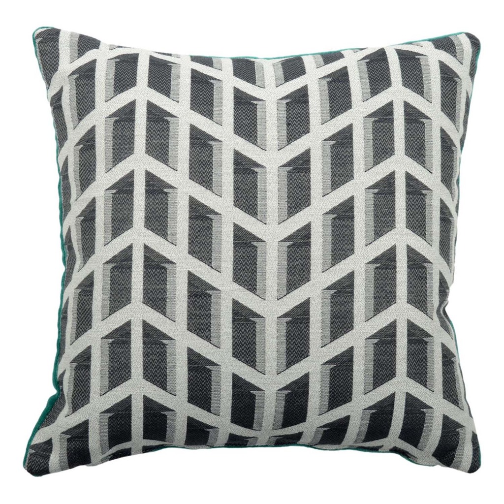 Luxurious cushion square Carrè in multicolor/pattern fabric