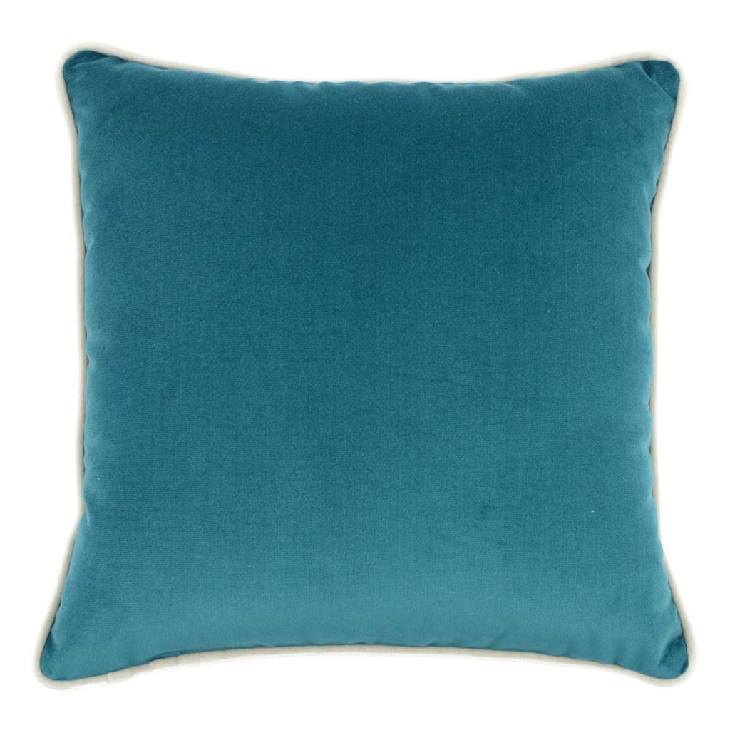 Luxurious cushion square Carrè in solid color velvet