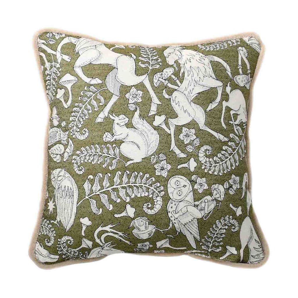 Luxurious cushion square Carrè in multicolor/pattern fabric
