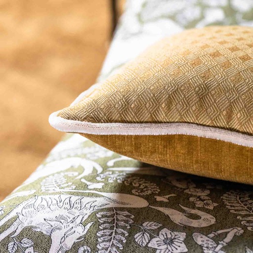Luxurious cushion square Carrè in multicolor/pattern fabric